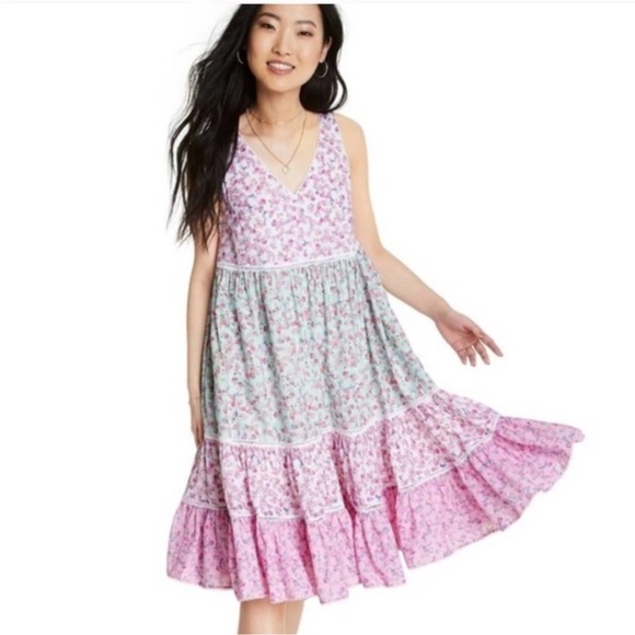 LoveShackFancy x Target Floral Sleeveless Camille Midi Dress M Cottagecore READ - Picture 1 of 16